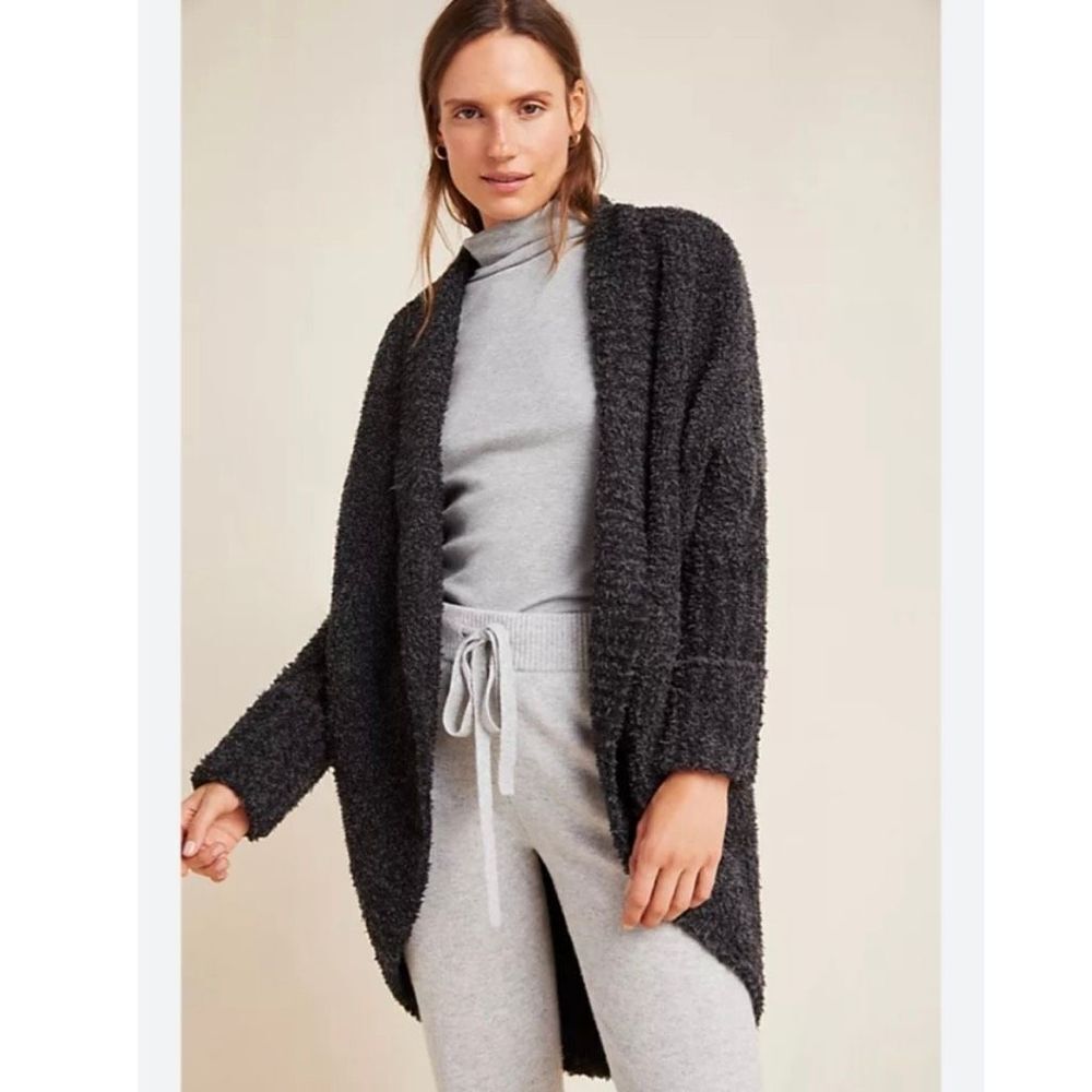Barefoot dreams cozychic lite plush charcoal cardigan small/medium